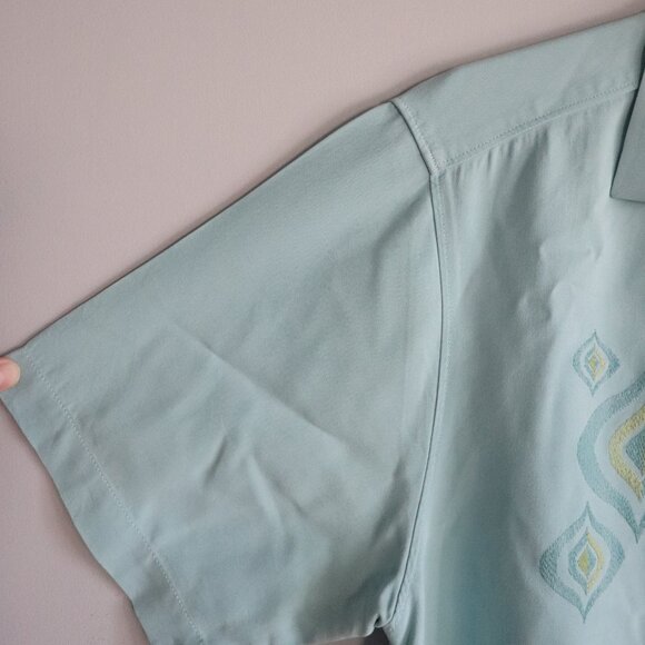 Tommy Bahama Mens Blue Sz S 100% Silk Buttoned Camp Short Sleeve Collared Top - Picture 3 of 14